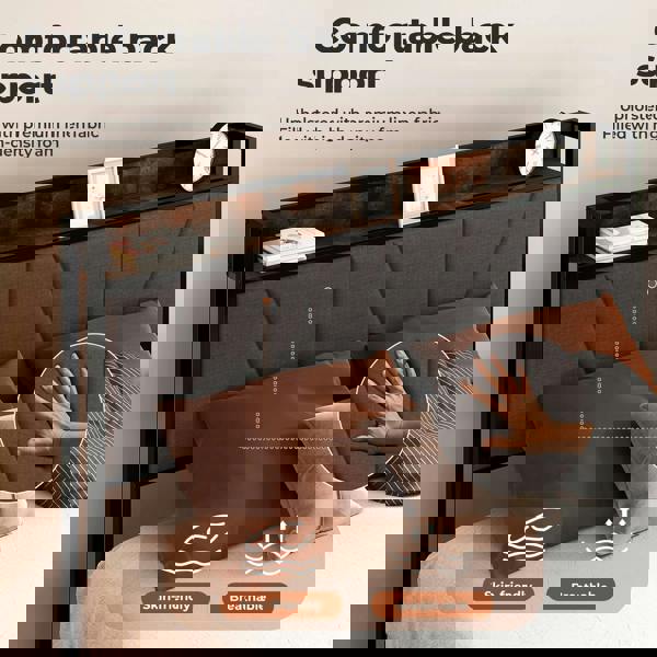 Levede Heavy Duty Bed Frame Metal Platform with Storage Headboard Single Double