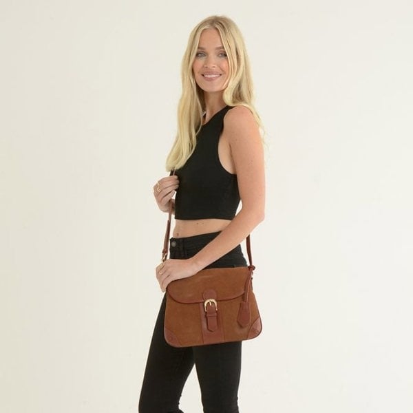 Ashwood Suede & Leather Medium Shoulder Bag