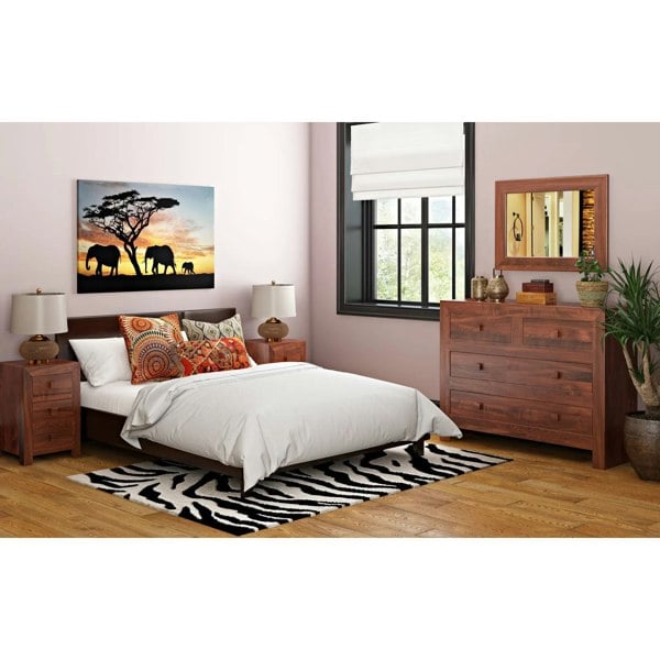 IH Design Mary Mango Wood 3 Drawer Bedside Table