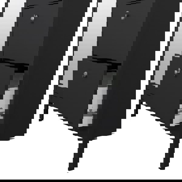 Furniture To Go Madrid Wardrobe with 1 door + 1 mirror door + 2 drawers Matt Black