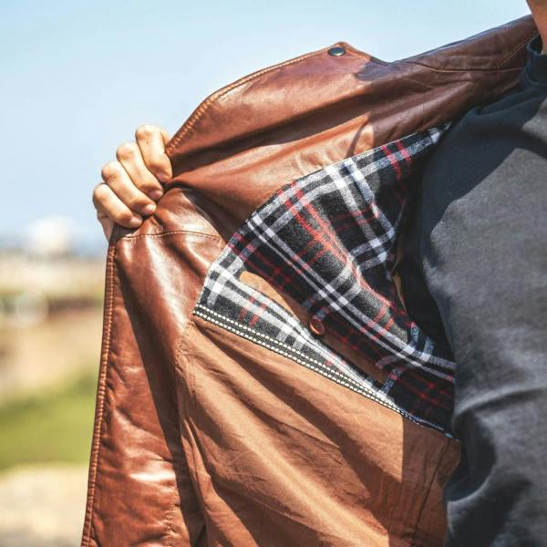 Biker Leather Jacket Albert Brown (3)