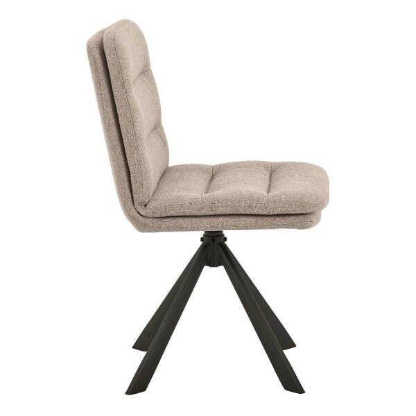 Wyld Haus Set of 2 Havdrup Beige Faux Leather Swivel Dining Chairs