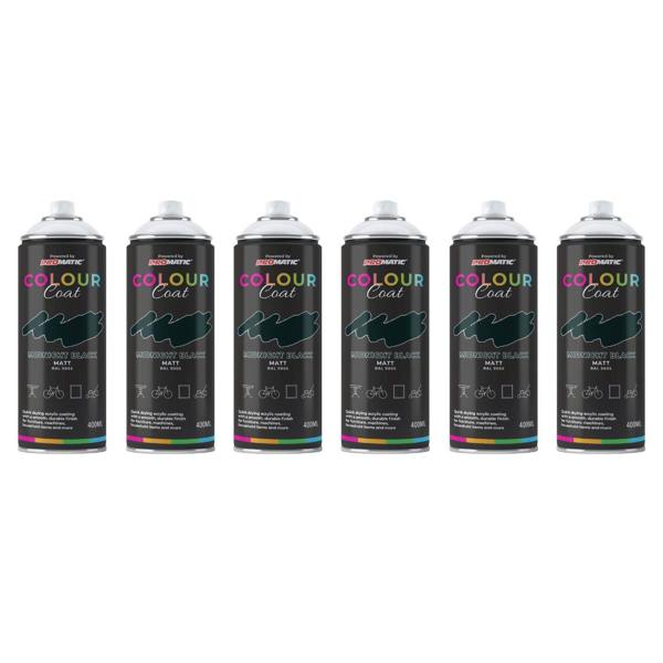 Colour Coat 6X Midnight Black RAL 9005 Matt Spray Paint 400ml