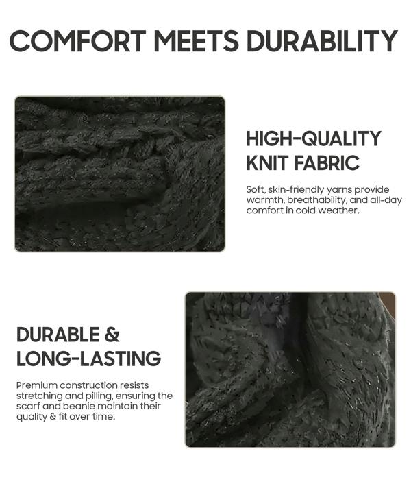 VIA MONTEN Women’s Winter Scarf, Beige Cable Knit Infinity Neck Warmer Loop Scarf for Cold Weather