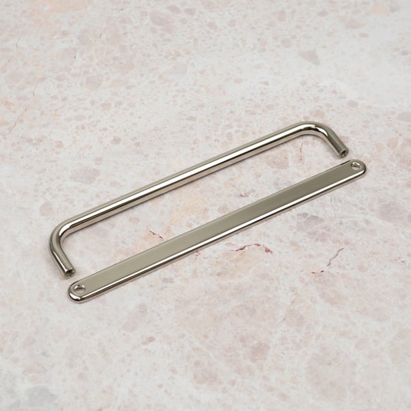 Handle & Home Bright Nickel  Loop Cabinet Handles with Backplate