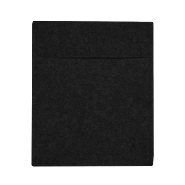 Black storage pouch made from soft felt material, featuring a sleek design with a top flap for easy access and organization