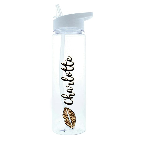 Personalised Memento Company Personalised Leopard Lips Water Bottle
