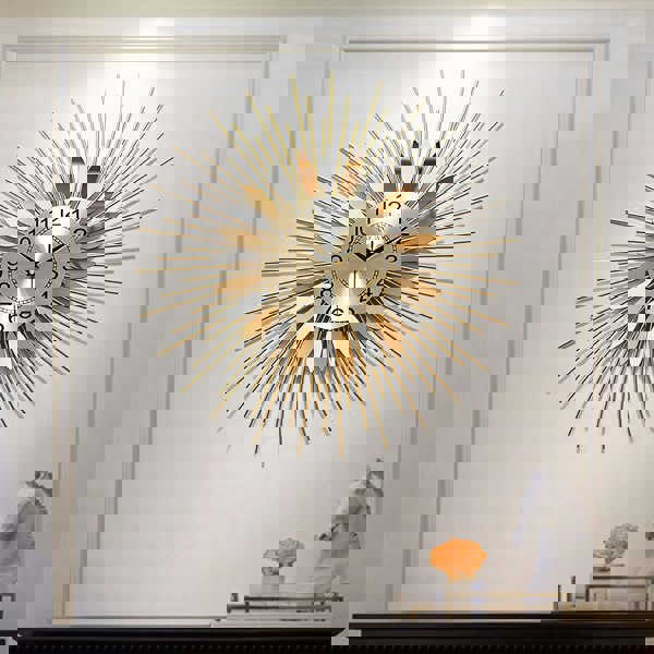 Miller Round Art Deco Wall Clock, Silent Clock, Gold & Silver-Weilai-Weilai Concept