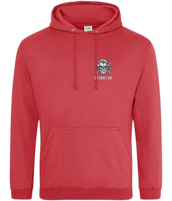 Bob Gnarly Surf Skull & Crossboards Classic Hoodie - Soft Red