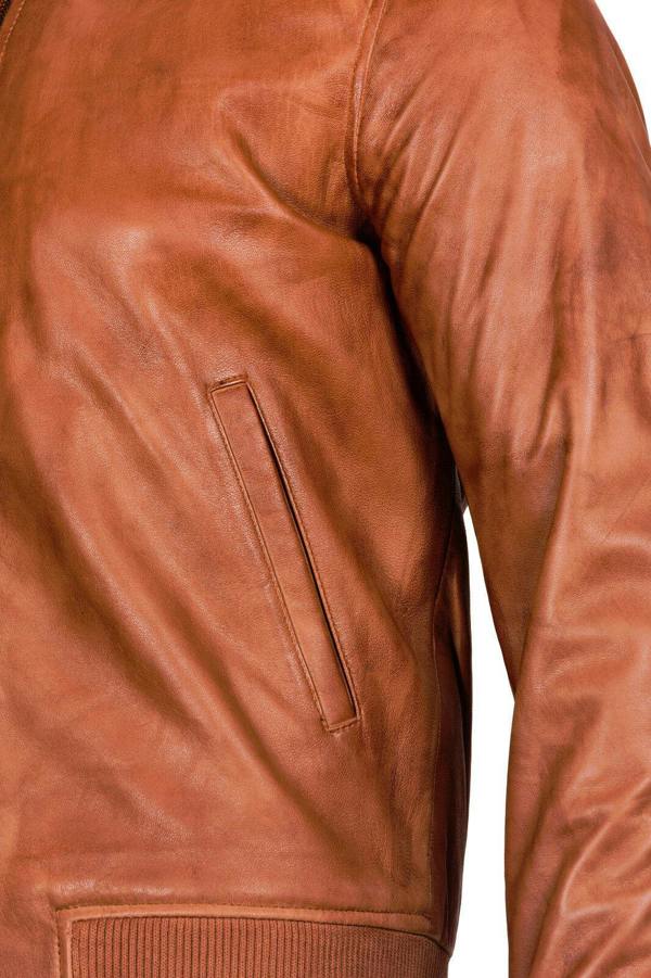 Infinity Leather Mens Retro Varsity Leather Bomber Jacket-Pretoria
