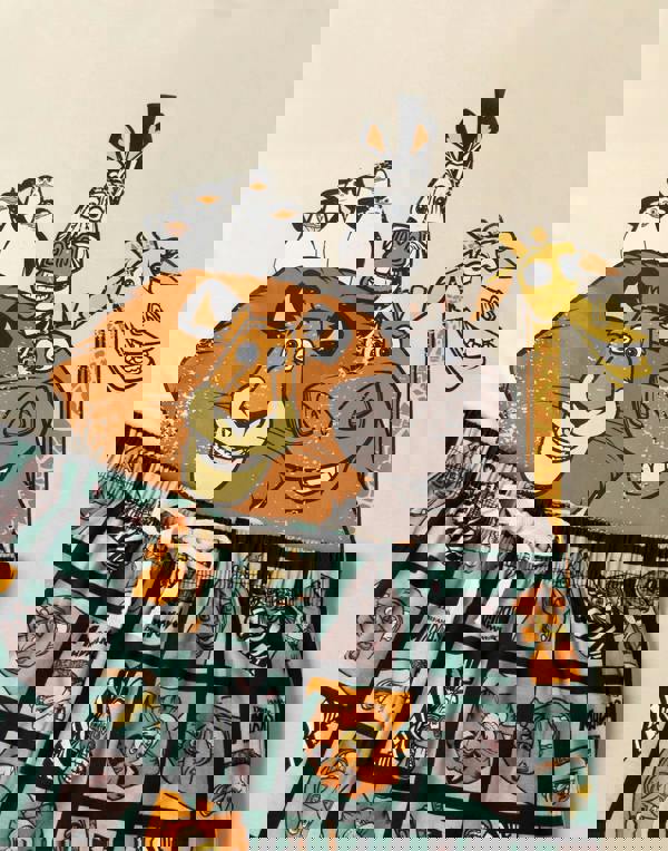 Madagascar Womens Beige Character Short Sleeve Long Leg Pyjama Set