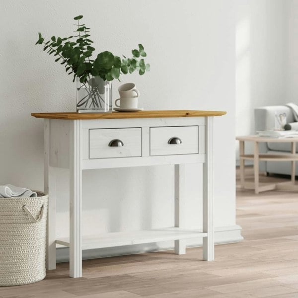 Berkfield Console Table BODO Brown 90x34.5x73 cm Solid Wood Pine
