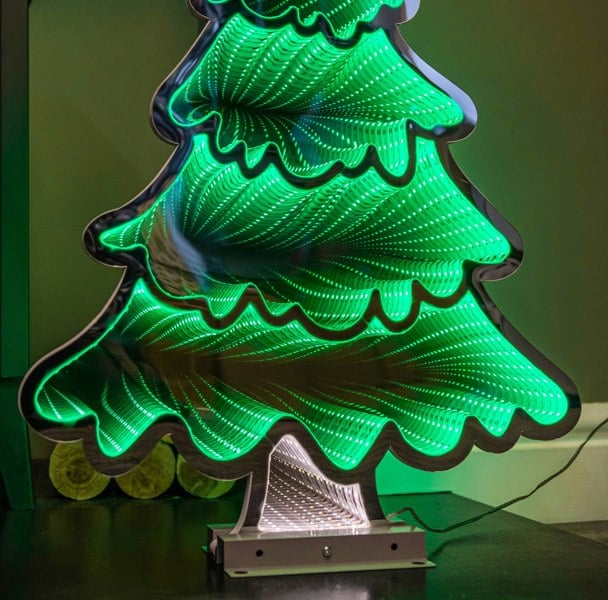 Samuel Alexander 60cm Infinity Standing Christmas Tree on Metal Base with Green LEDs