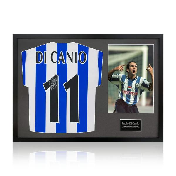 Paolo Di Canio Signed Sheffield Wednesday 1998 Home Shirt Classic Frame