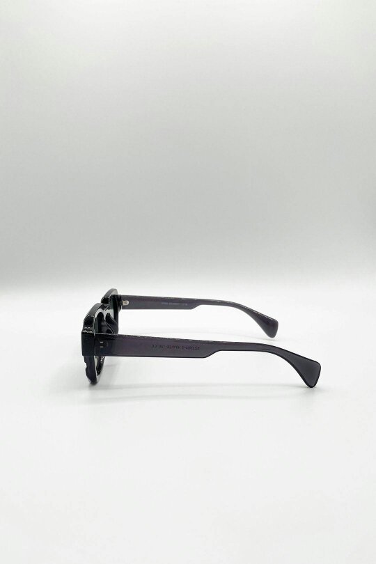 SVNX Angular Wayfarer Sunglasses In Grey