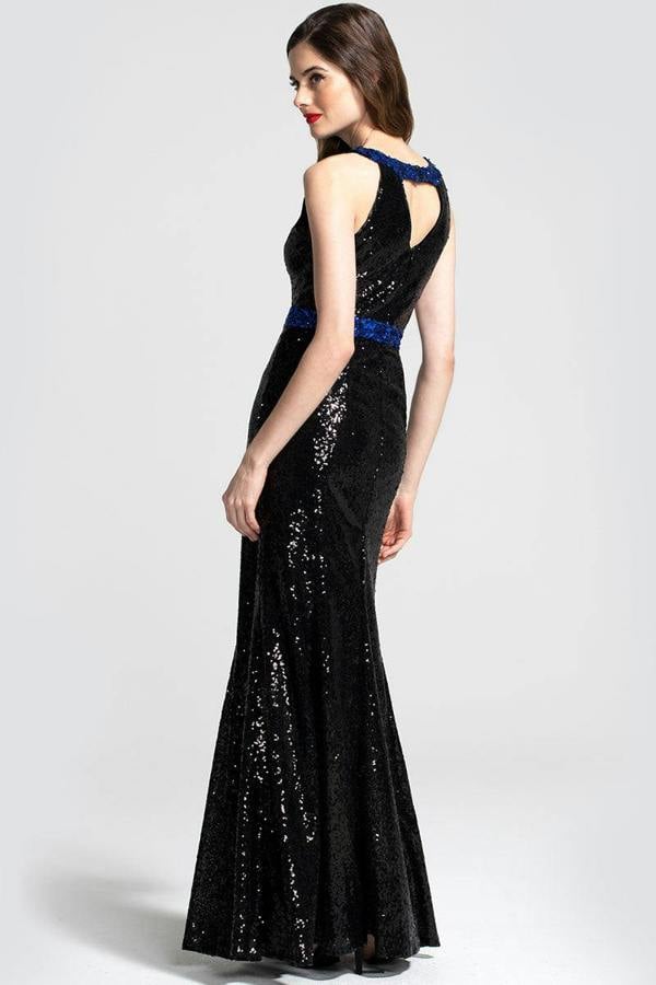 HotSquash Sequin Maxi Keyhole Dress