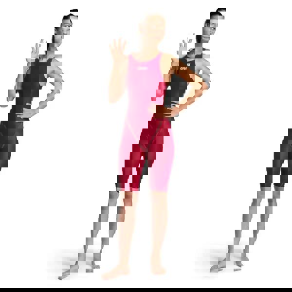 Arena Girls Powerskin ST NEXT deep red swimsuit with black accents