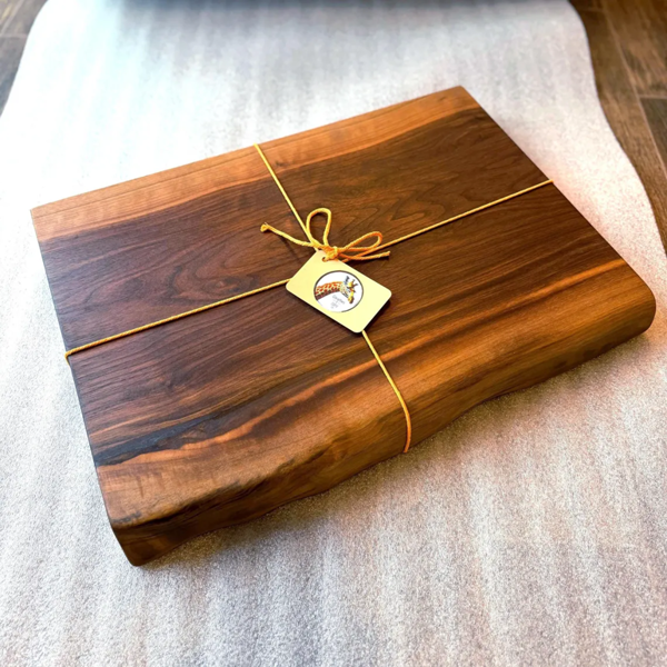 Giraffes & Craftz Live Edge Black Walnut Chopping Board James Martin Style Cutting Block