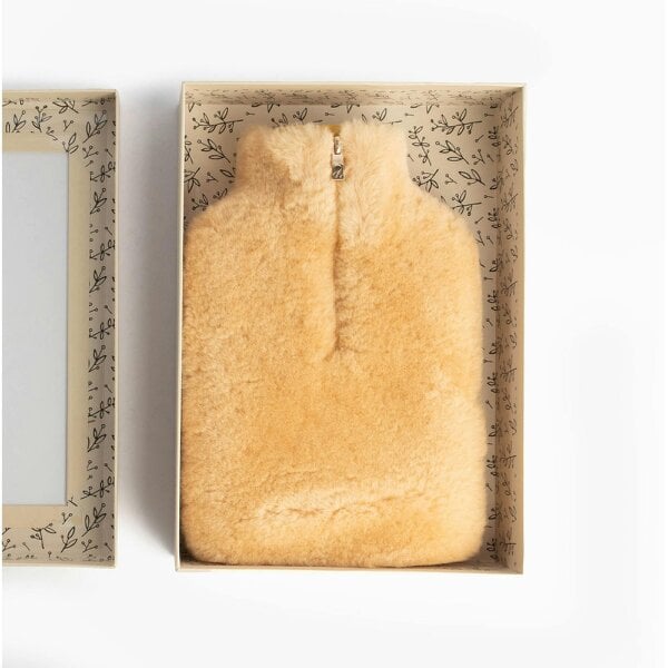 HOS Sheepskin IRIS Sheepskin Hot Water Bottle Cover Sheepskin Hot Water Bottle   in  Brown