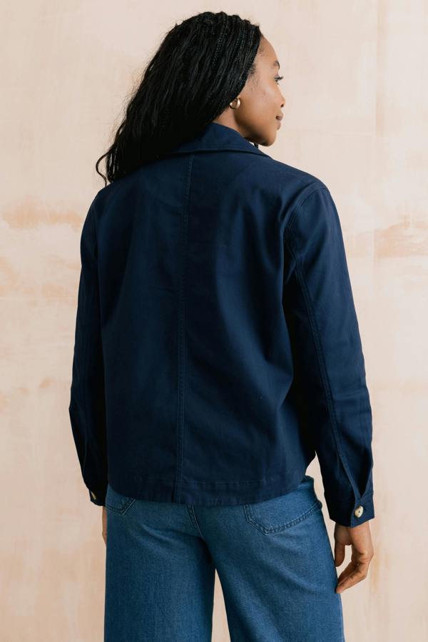 Lily & Me Effie Stretch Cotton Twill Jacket Navy