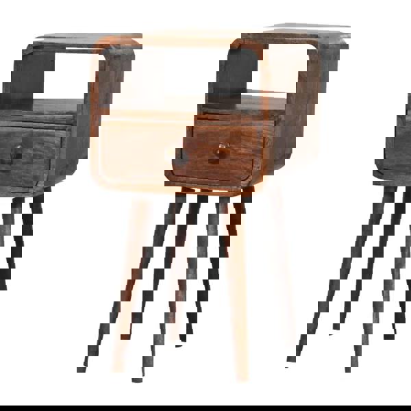 Artisan Furniture Mini Honey Caramel Curved Bedside with Open Slot