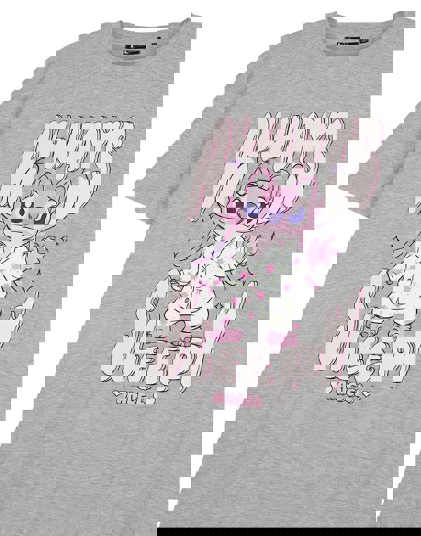 Disney Lilo & Stitch Womens Grey Always Sleepy Short Sleeve Nightdress