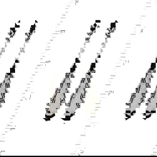 27075-27084 Art Deco Style Onyx, Mother of Pearl & Marcasite Fan Drop Earrings & Necklace Set in 925 Sterling Silver 4