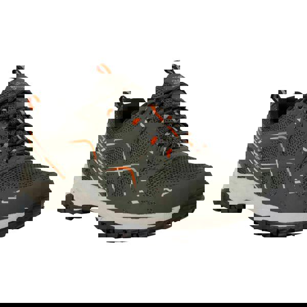 Regatta Mens Vendeavour Waterproof Walking Shoes - Dark Khaki/Blaze Orange - 