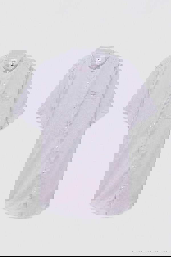 ENORSIA Mens Slim Fit Stand Up Collar Shirt