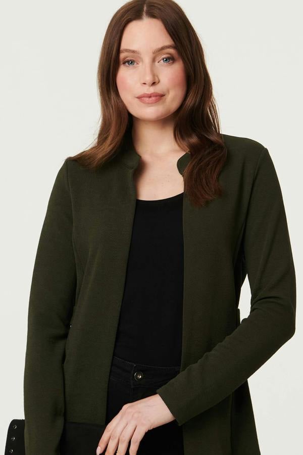 Khaki | Open Front Longline Coatigan
