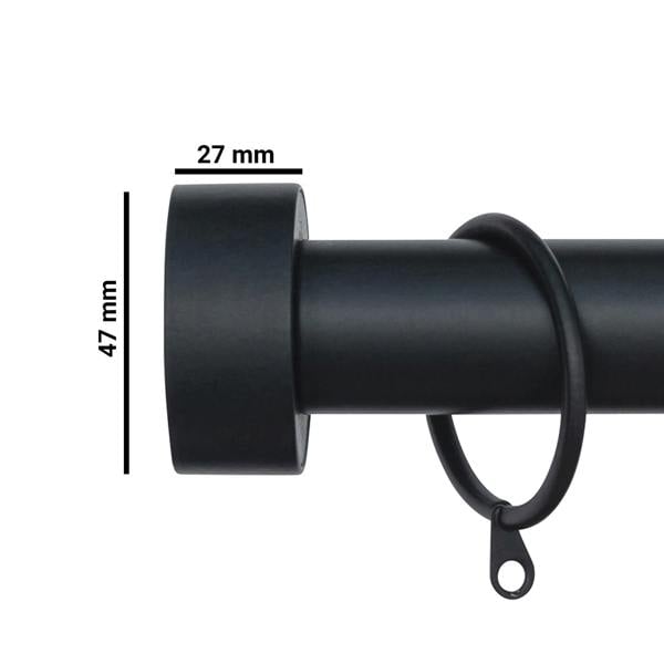 A.Unique Home Stud End Extendable Curtain Pole (25/28mm) (Matte Black,180cm - 340cm)