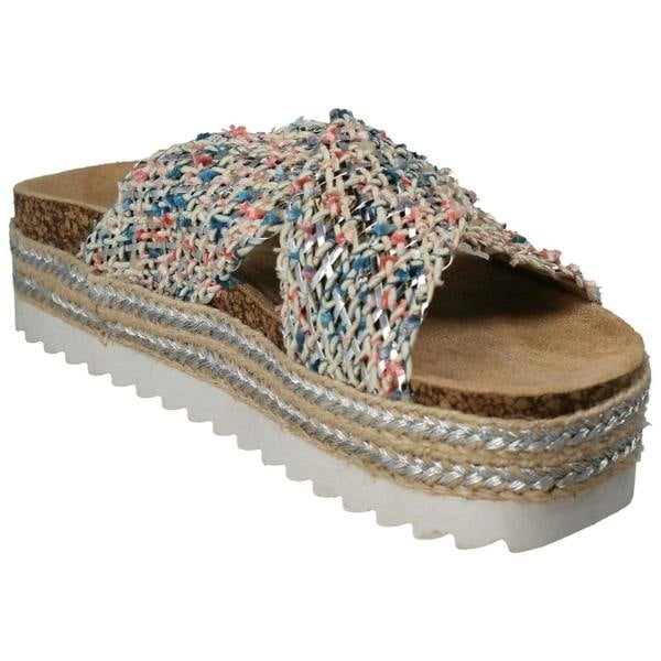 Spot On Ladies Spot On Chunky Sole Summer Mule