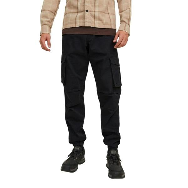 Jack And Jones Mens Plain Cargo Trousers - Black - 