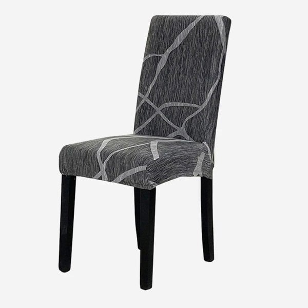 Anyseat Chair Cover Dark Grey Wave Design with Anti-Dirt and Elastic Material for Dining Room Kitchen Wedding Hotel Banquet Restaurant
