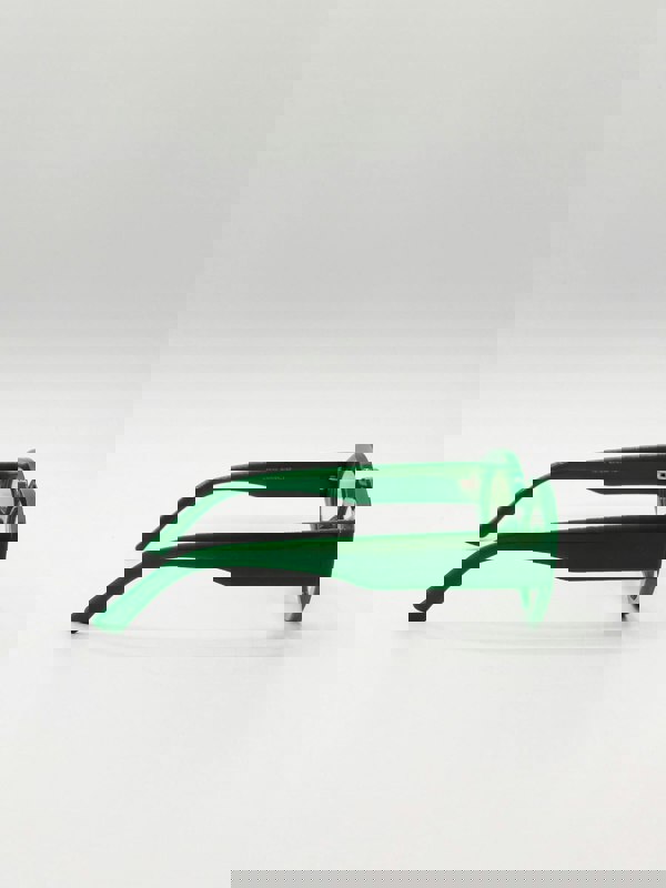 SVNX Retro Small Oval Sunglasses Green