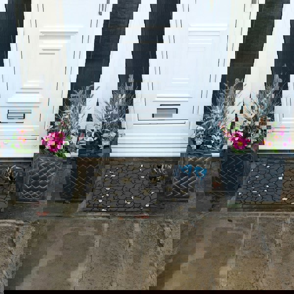 JVL Canyon Scraper Rubber Doormat 45x75cm, Black