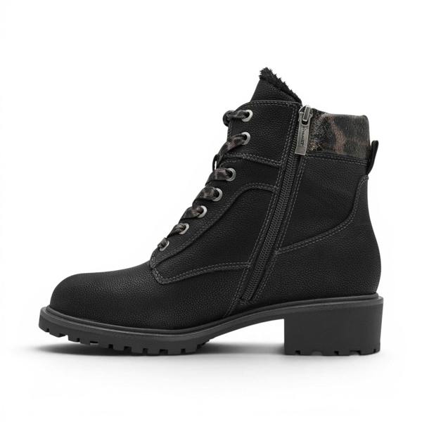 Tamaris Women’s Black Warm Lace-Up Winter Outdoor Ankle Boots - 26266-43