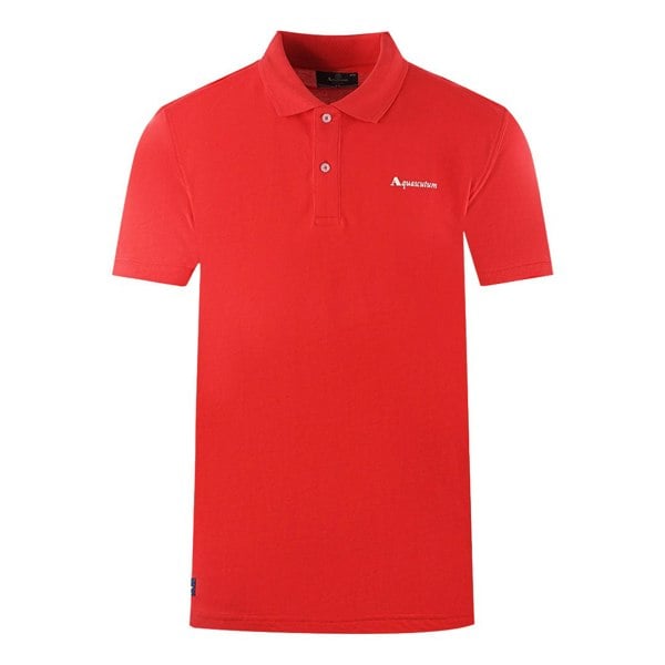 Aquascutum Brand Logo Plain Polo Shirt - Red