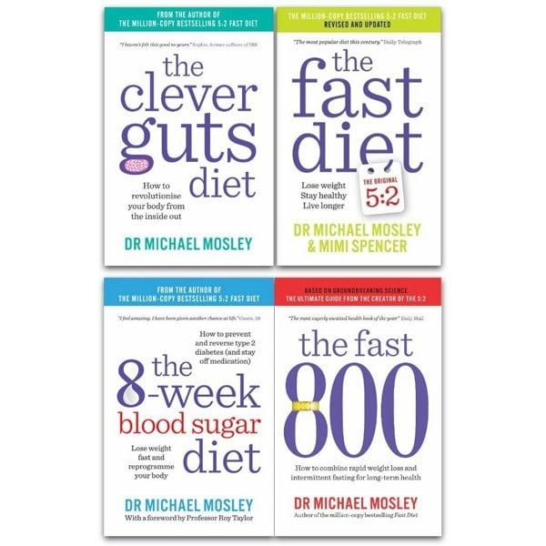 Fast Diet, 8-Week Blood Sugar Diet, Clever Guts Diet, Fast 800 4 Books Collection Set