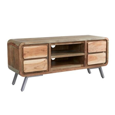 Wyld Haus Los Angeles Reclaimed Wood and Metal TV Media Unit 2 Drawers 1 Shelf