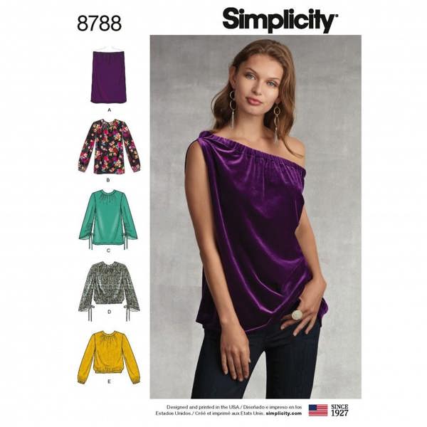 Simplicity Sewing Pattern 8788, Tops for Women, H5 (6-8-10-12-14) - Easy