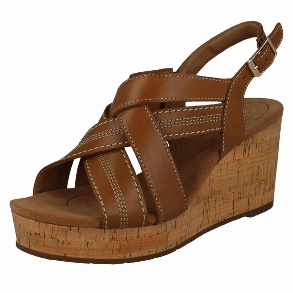 Clarks Ladies Clarks Strappy Wedge Sandals Sabina Sling