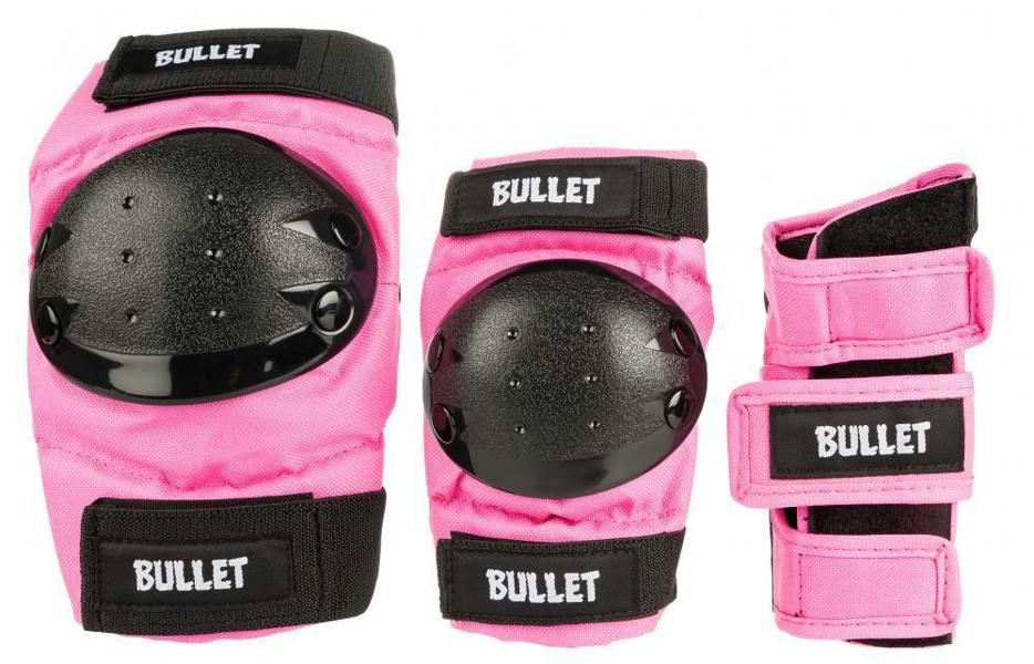 Bullet Pads Standard Junior Combo Triple Skate Pad Set - Pink - Junior (Age 7-12)