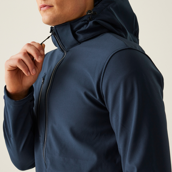 Regatta Mens Venturer Hooded Soft Shell Jacket - Navy/Navy