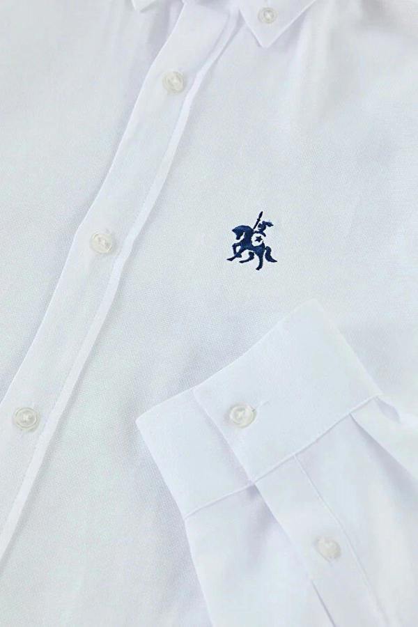 WOVCOR Oxford Smart Men’s Shirt with Embroidery Details