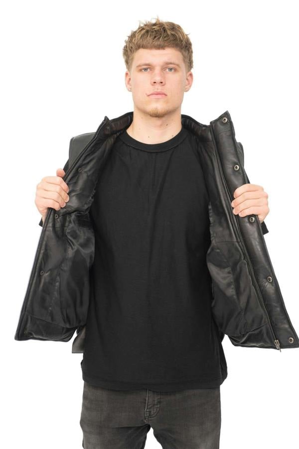 Infinity Leather Mens Classic Leather Puffer Waistcoat-Nottingham