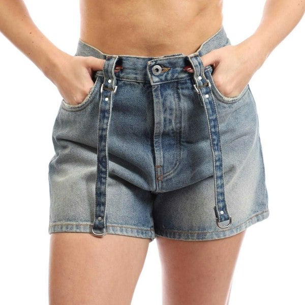 Off-White Off White Womens Cotton Cargo Shorts - Blue