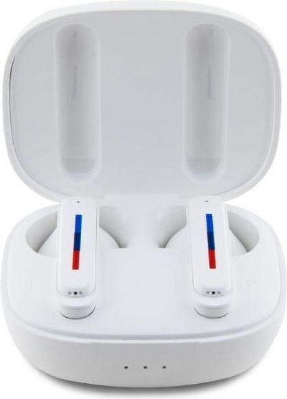 BMW M Sports Bluetooth Headphones TWS Docking Station with Printed Logo White - BMBEMIATP20LOH