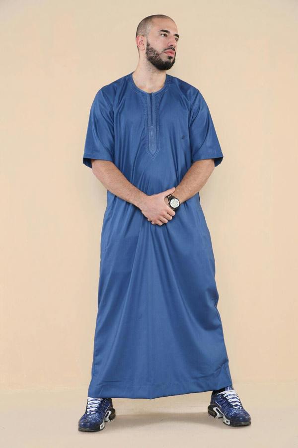 Infinity Leather Mens Thobe Jubba Islamic Arab Moroccan Saudi Zipped Kaftan Arab Robe