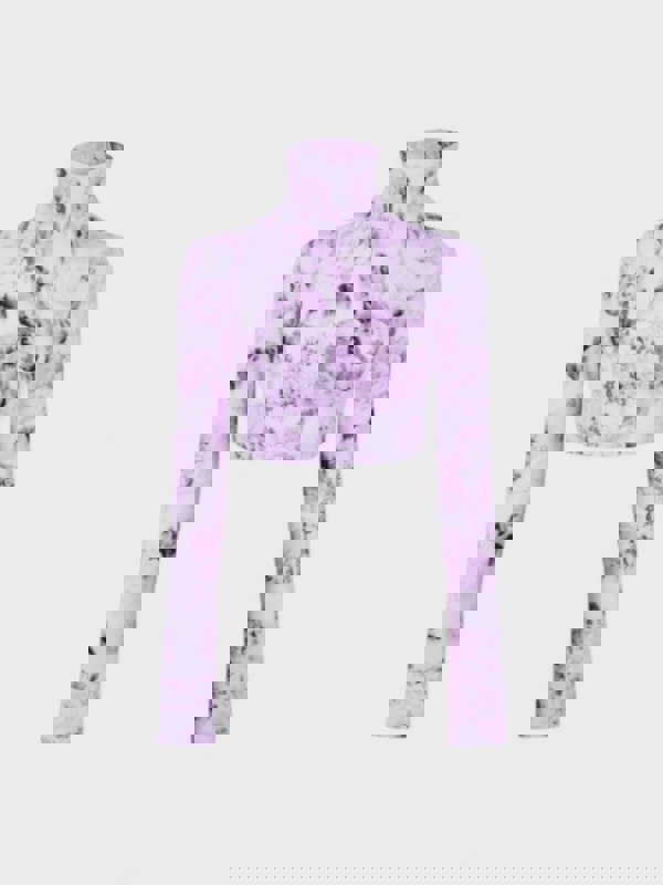 Off - White Chinese Cropped Long Sleeve Tee Purple - Supplied FashionOff - White